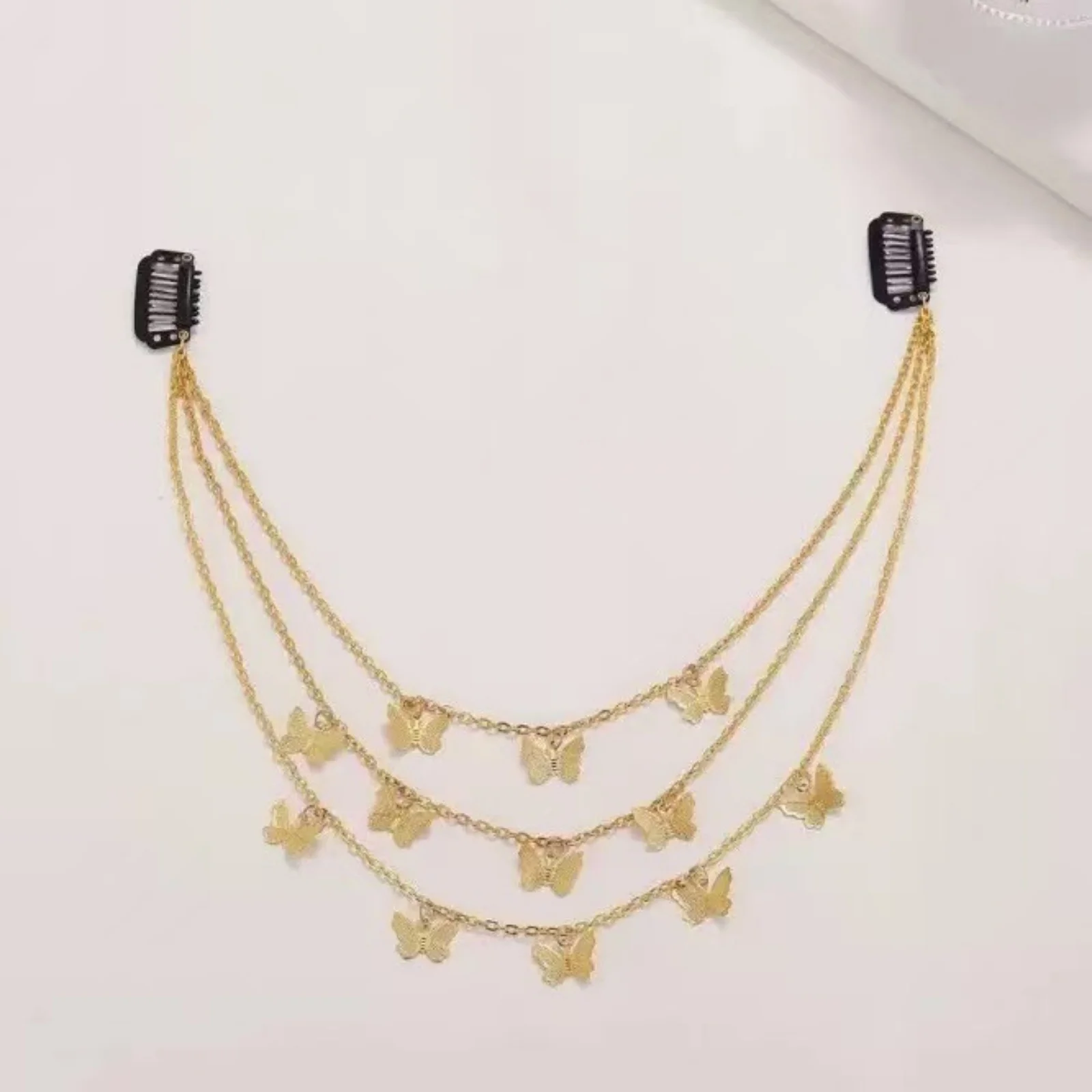 2colors Retro Creative Fashion Multi-layer Small Butterfly Shape Hair Clip For Women