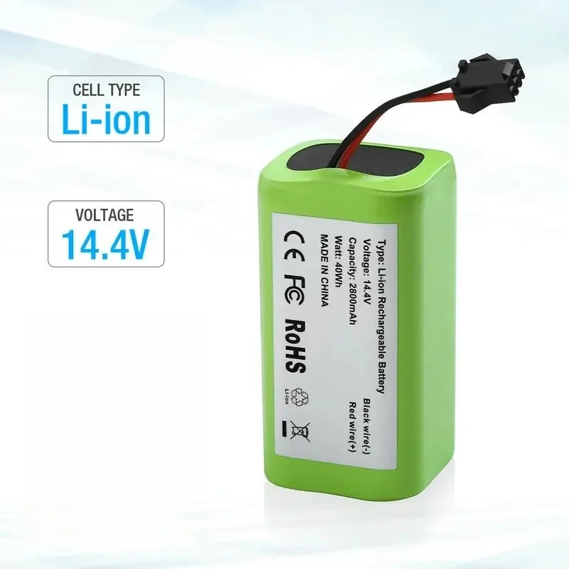 18650 Replacement Li-ion Battery for Conga Excellence 990 1090 for Ecovacs Deebot N79S N79 for Eufy Robovac 11S 14.4V 2600mAh