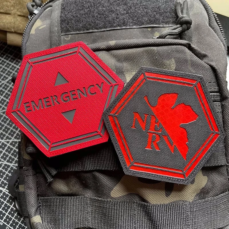 New Century Evangelist NERV Logo Anime Badge Anime Reflective Patch Armband Hook and Loop Tactical Sticker Patches for Clothing