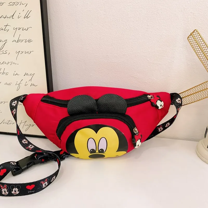 MINISO-riñonera con estampado de dibujos animados de Disney, bolso informal a la moda para el pecho de guardería, bolso cruzado para niño y niña, mochila de calle a la moda