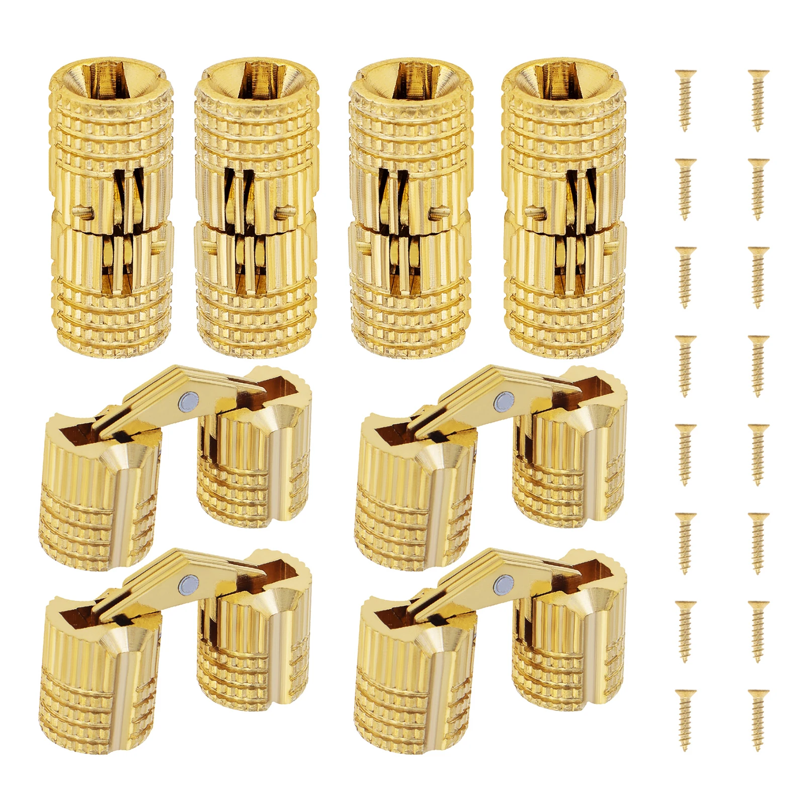 8pcs 0.315inch 8mm Hidden Concealed 180 Degree Opening Angle Furniture Hinges for DIY Jewelry Box Hand Craft