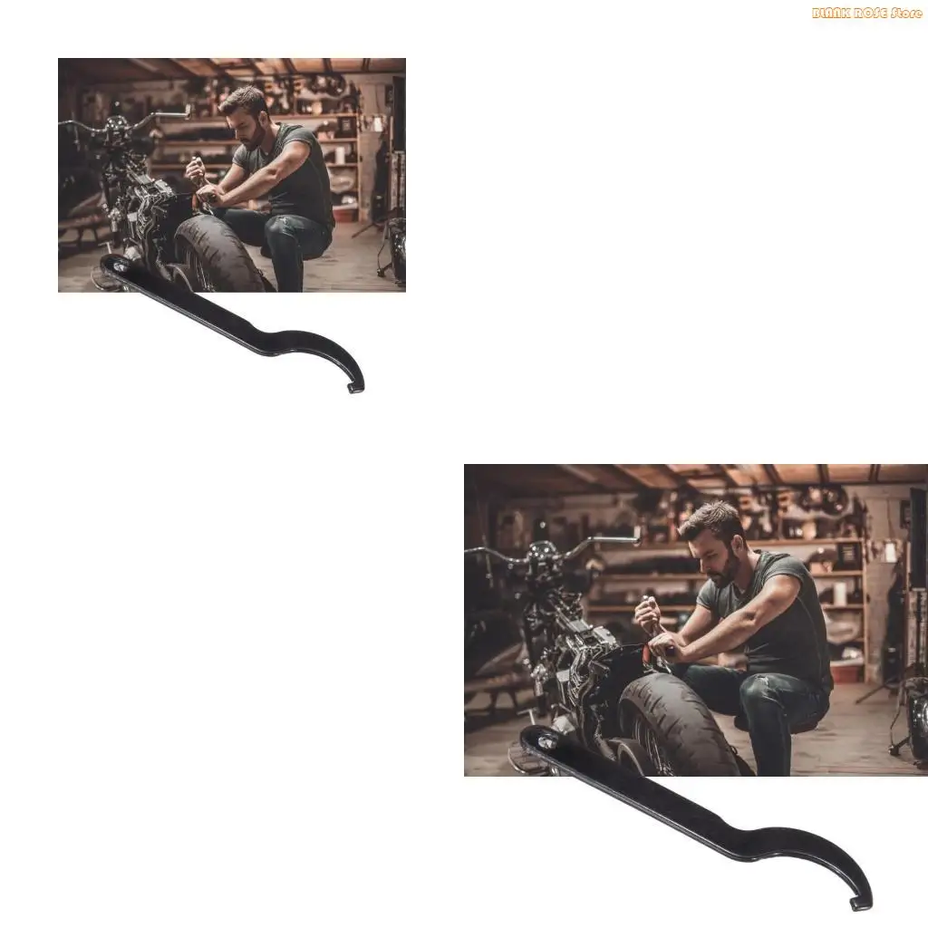 K1AE Motorcycle Suspension Maintenance Wrench Steel Construction NonSlip Hook Mechanics Use