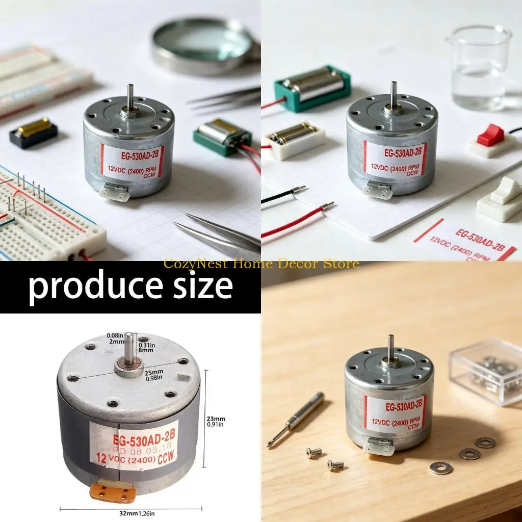 92MF Counterclockwise 12 Volt Replacement Motor 2400 /Min Compact Brushed Drive Part for Deck Repair and Disc Player Service,