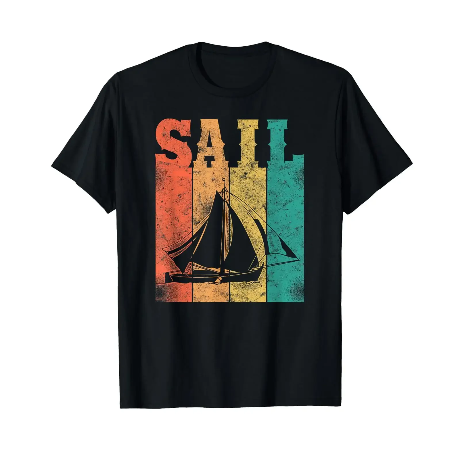 Sailing Sail Sailboat Vintage Retro T Shirt vintage Washed Breathable graphic Casual Unisex homme Stylish Versatile Soft