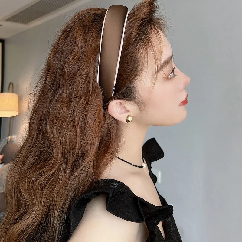 Fashion Young Lady Sponge Hairband Headband Vintage High Quality Hair Accessories Solid Color Korean Style Vacation