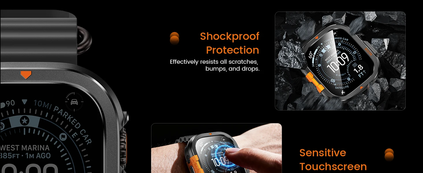 Displayschutzfolie aus gehärtetem Glas + Metallgehäuse für Apple Watch Ultra 4 3 2 49 mm, stoßfeste Schutzhülle aus hartem PC-Material für IWatch Ultra 49 mm. – Detail 4