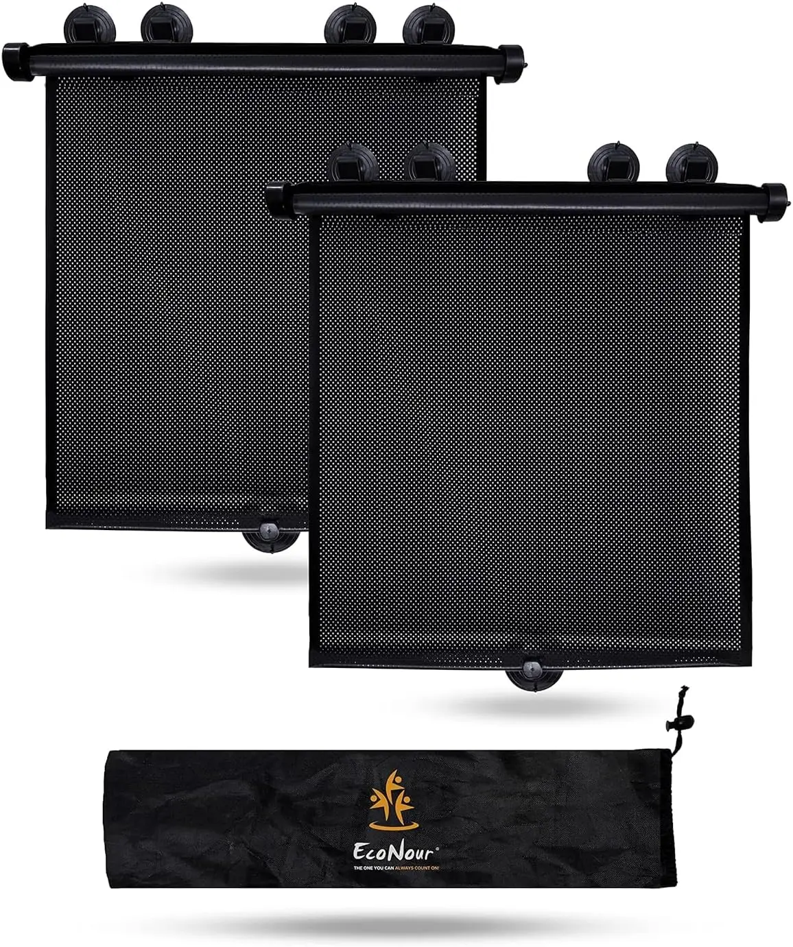 

Retractable Car Window Shades (2 Pack) - Sun Protection for Kids, Pets & Passengers in Trucks/SUVs, 22x24 Inches