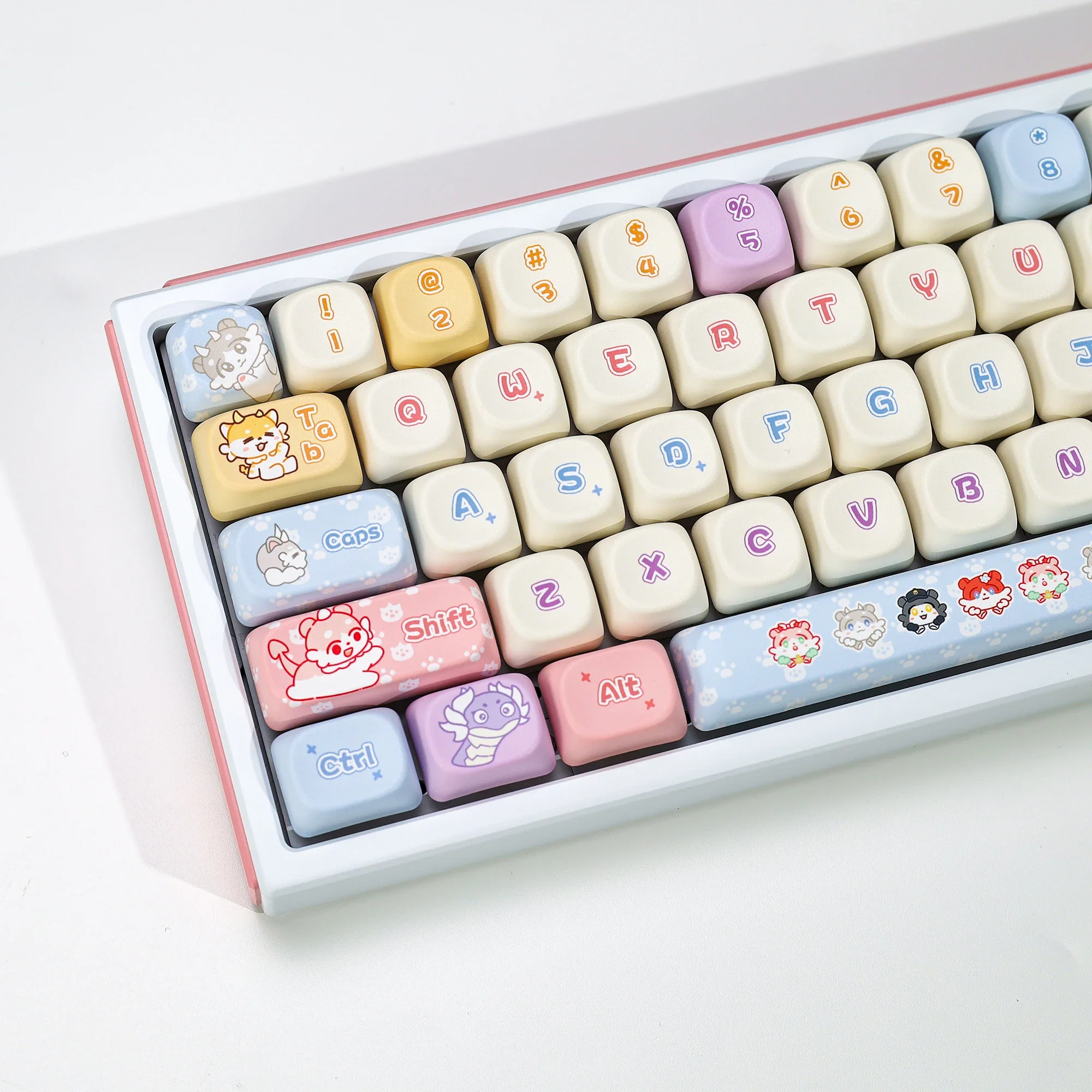 KBDiy Mechanical Keyboard Keycaps Custom Cute Chimera Keycap PBT KOA Profile  133 Keys for MX Switches ACE60 ACE68 RAINY75 AK74