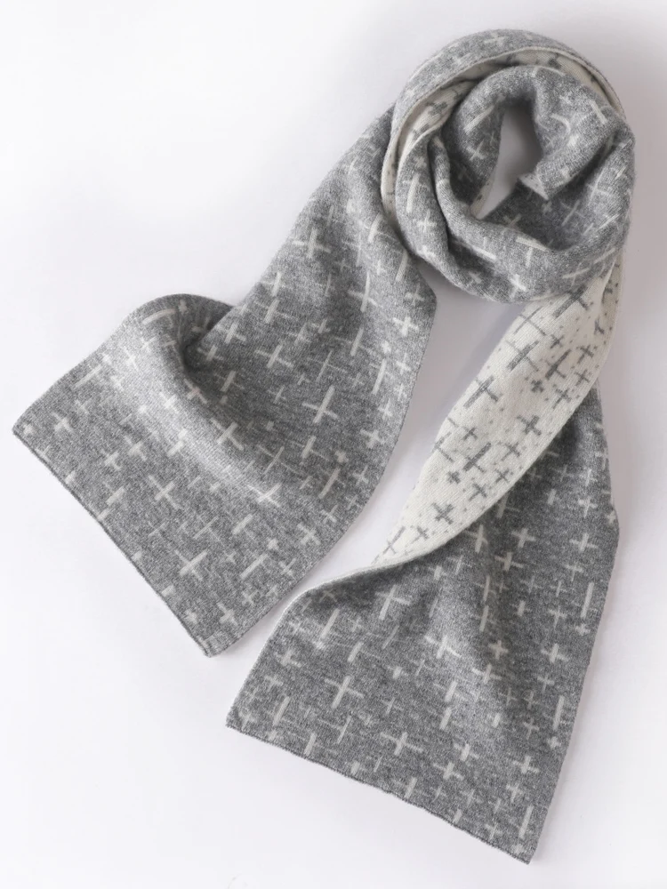 ชุดหมวกและผ้าพันคอไหมพรมขนแกะเมอริโนแท้ 100% สำหรับผู้หญิง สไตล์ลำลอง อุ่น นุ่ม แฟชั่นฤดูใบไม้ร่วงและฤดูหนาว  ชุดหมวกและผ้าพันคอไหมแคชเมียร์