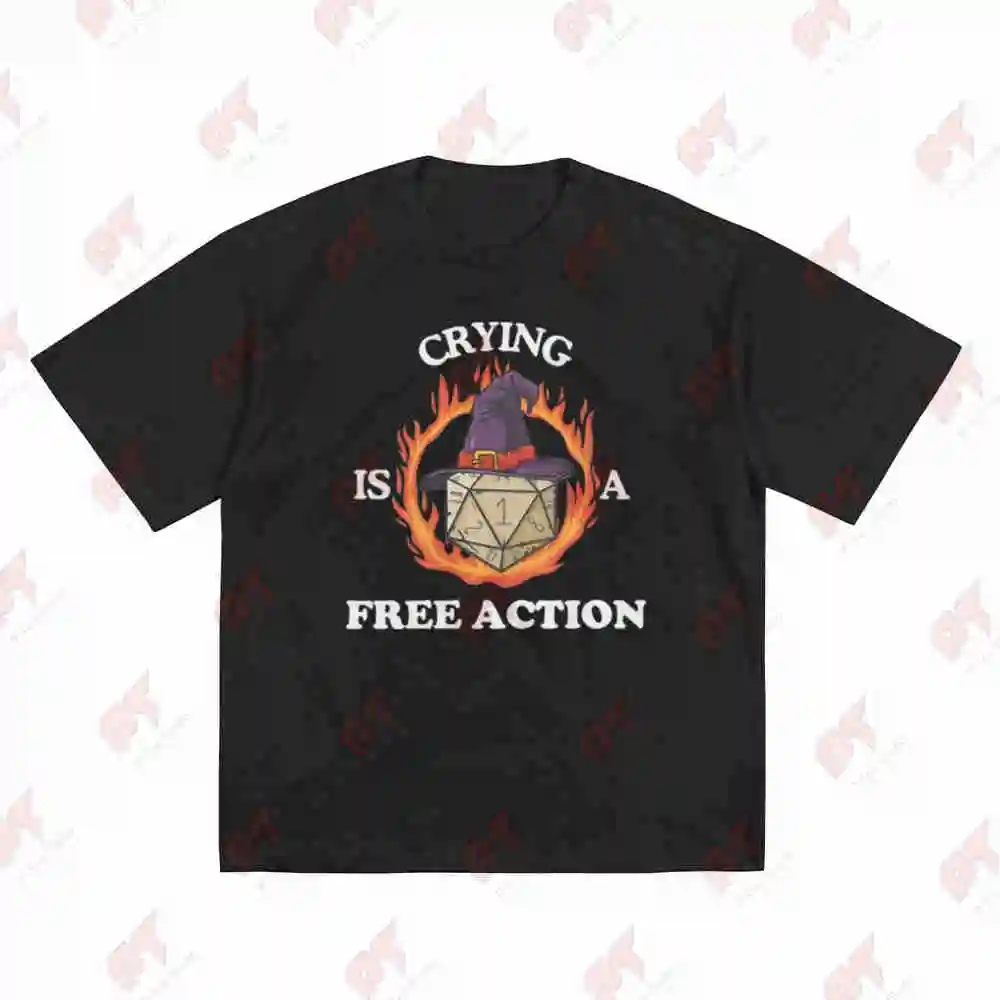 Funny D Crying Is A Free Action Dungeon Master Short Sleeve Tee 100% Cotton T-Shirt