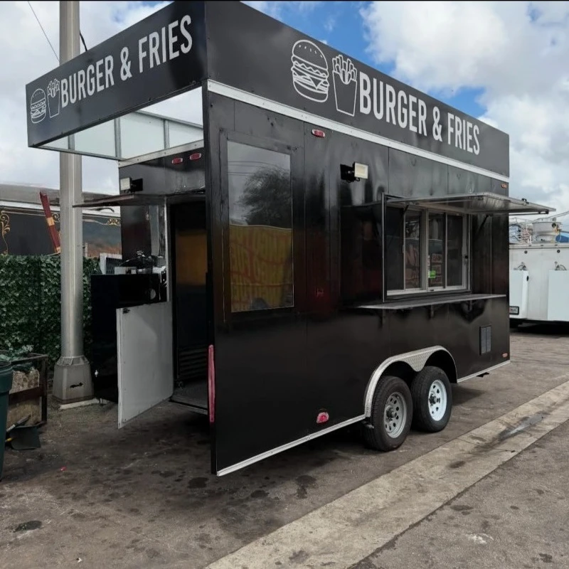 Noodle Food Trailer Mobile Kitchen Fully Equipped With Boiling Station Gas Cookers For Professional Asian Street Food Vending