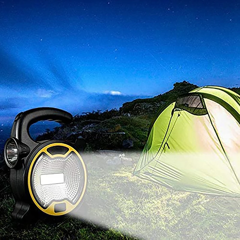 SEWS-Lámpara de trabajo portátil, linterna LED, foco de emergencia impermeable, reflector recargable para senderismo al aire libre, Camping