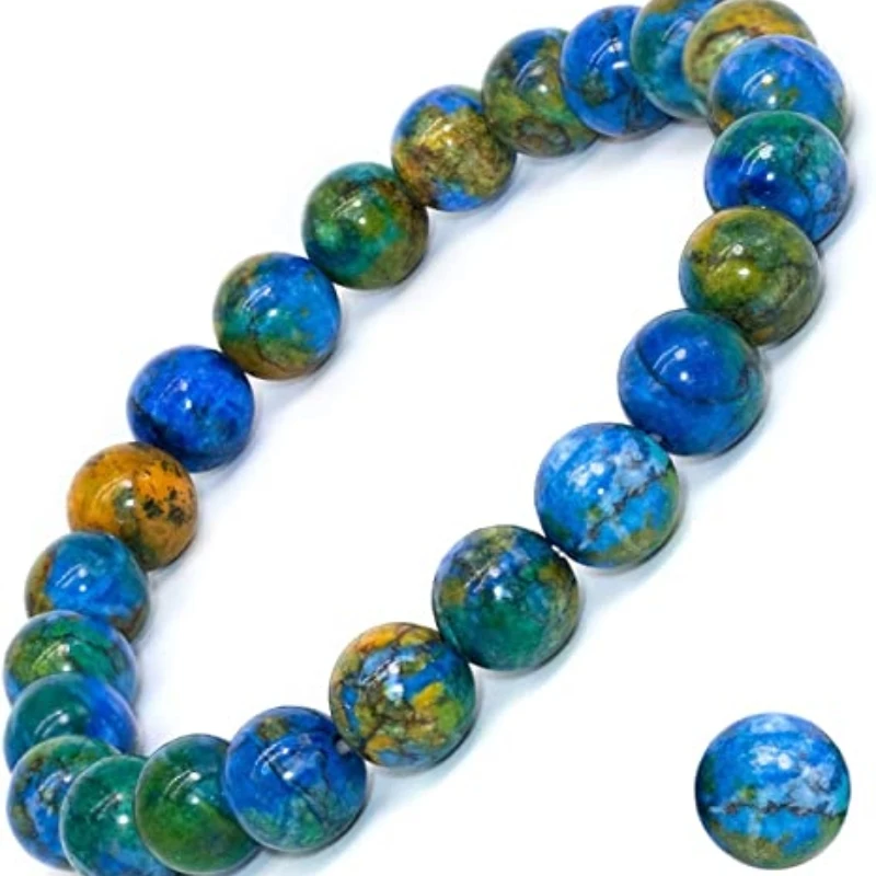 Natural Gemstone Bracelet with Round Beads Healing Azurite For Women Men Wedding Party Fashion Luxury Jewelry Christmas Gifts