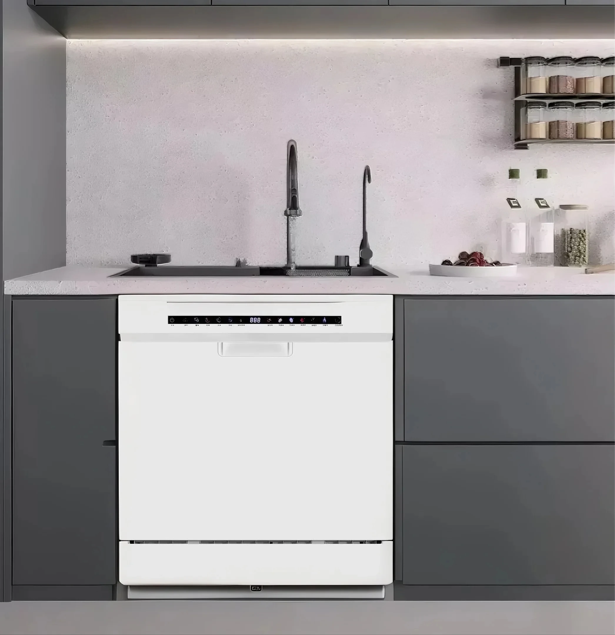 14 Sets of PTC Hot Air Drying Automatic Built-in Stainless Steel Dishwasher for Household Use Kitchen Appliances