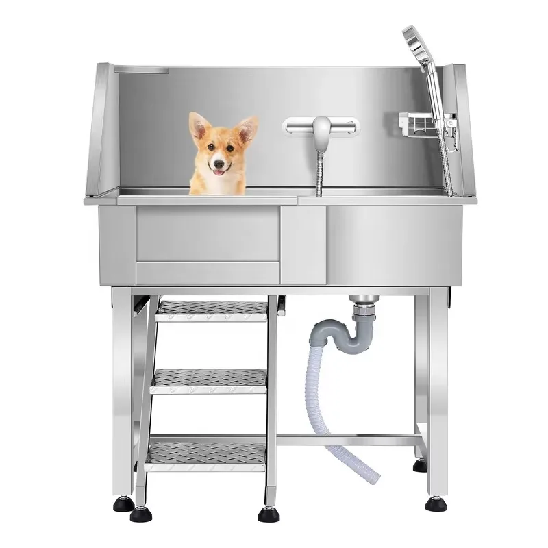 2026 Small Size Dogs Stainless Steel Grooming Bathtub For Pet Cleaning & Bathing