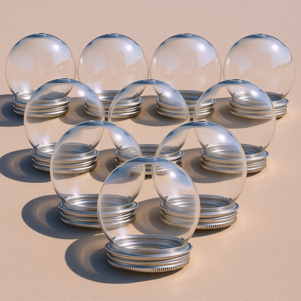 

10pcs 150Ml Plastic Ball Candy Bottle Clear Fillable Globe Diy Craft Kit For Christmas Decorations Mini Snow Globe