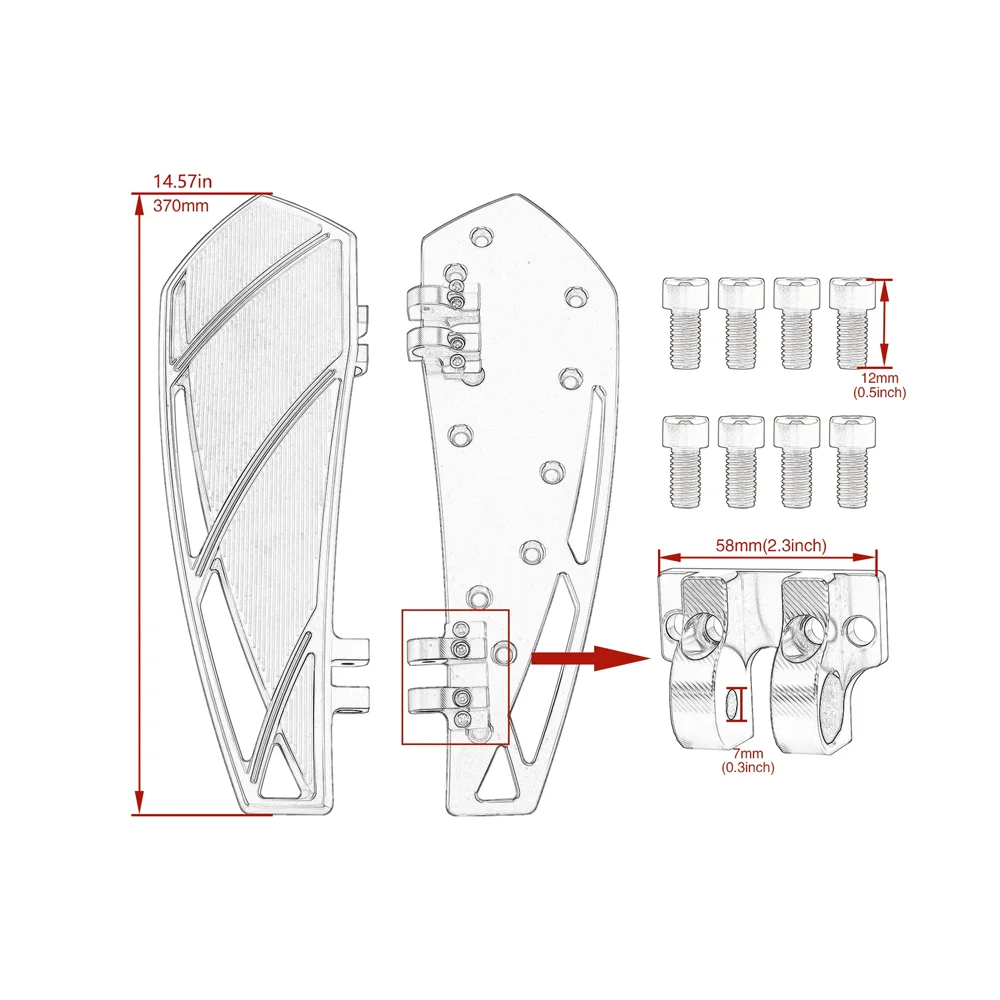 ألواح الأرضية الأمامية مسند القدم بدواسة القدم أو Harley Touring 1986-2023 Road King Street Glide 86-2017 Softail FL 12-2016 Dyna FLD