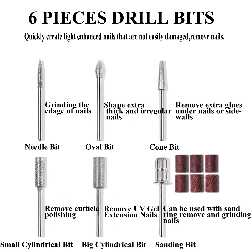 Professionele 45000 RPM oplaadbare nagelboormachine Elektrische draagbare nagelboren voor gelnagels Polish nagelvijl manicure tool