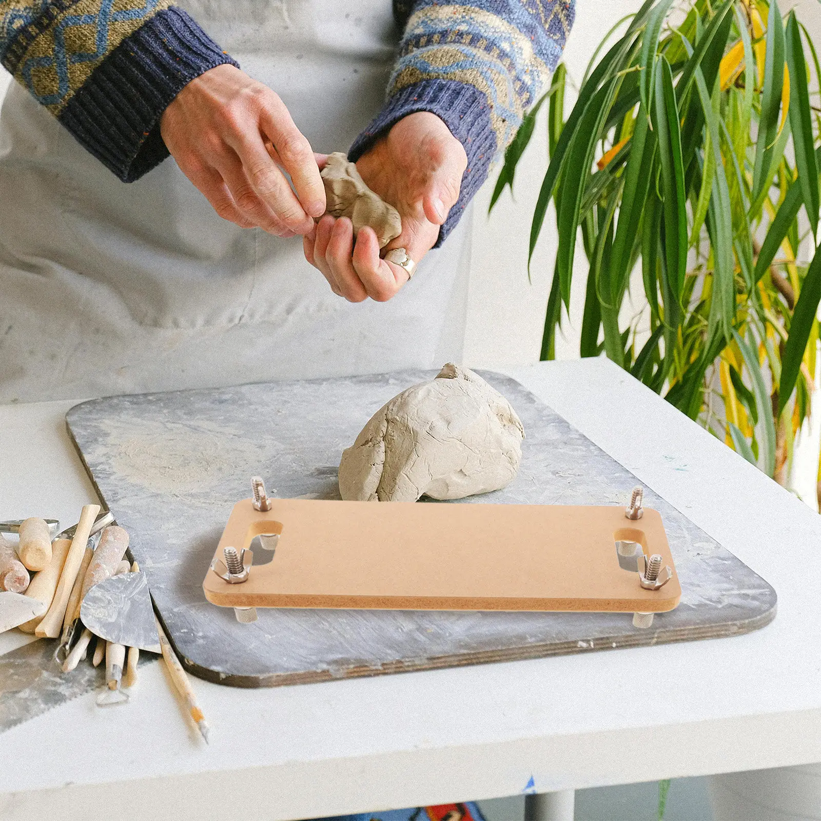 Versatile Clay Pottery Board for Wedging Kneading Sculpting Rolling Slabs Coils Ceramics Crafting Drafting Art Portable Sturdy