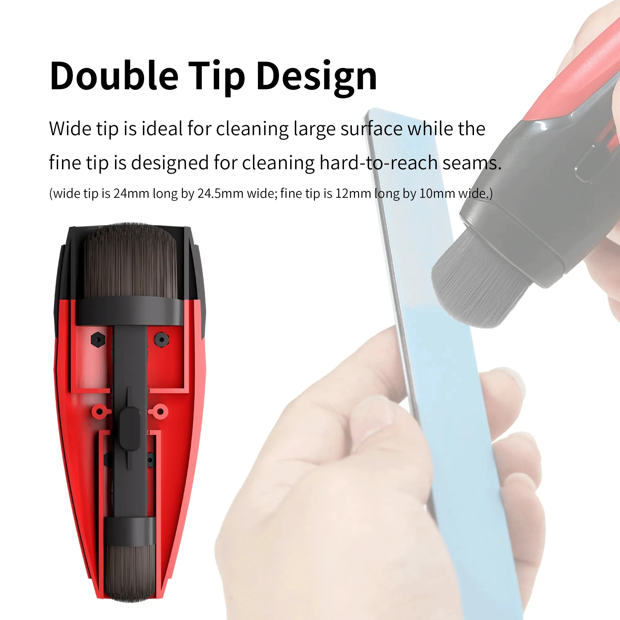 Dspiae-PT-RDB escova de poeira retrátil, design de cabeça dupla, estrutura Push Pull