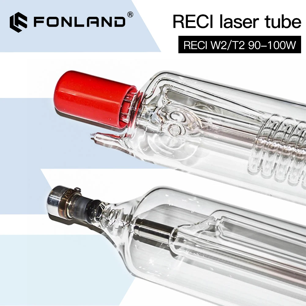 Imagem -02 - Tubo Laser Co2 Fonland Reci Caixa de Madeira Dia de Embalagem w2 t2 Máquina de Gravação e Corte Laser Co2 90w100w s2 z2 80 mm 65 mm