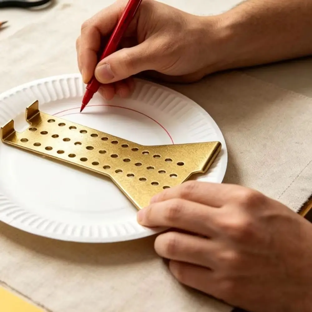 Plastic Border Positioning Guide Gold-Tone Polishing Edges Pottery Pattern Sectioning Tool Perforated Guide Body Line Layouts