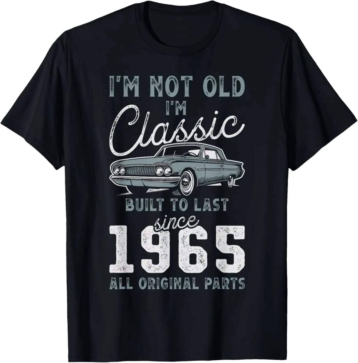 1965 Classic Car 60th Birthday T-Shirt Men Women 1965 60th Birthday Gift Tee Cotton Clothing Vintage Nostalgic Streetwear Casual