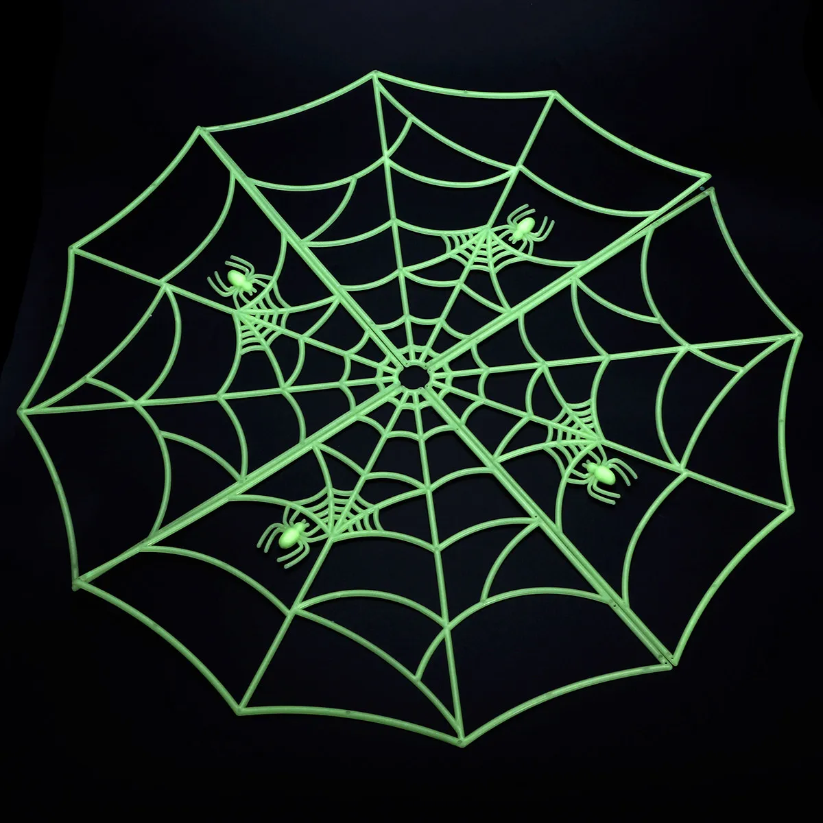 

Luminous Spider Web 62Cm Diameter 4 Pieces Easy Install Glow in Dark Halloween Haunted House Decoration Glow in The Dark Spider
