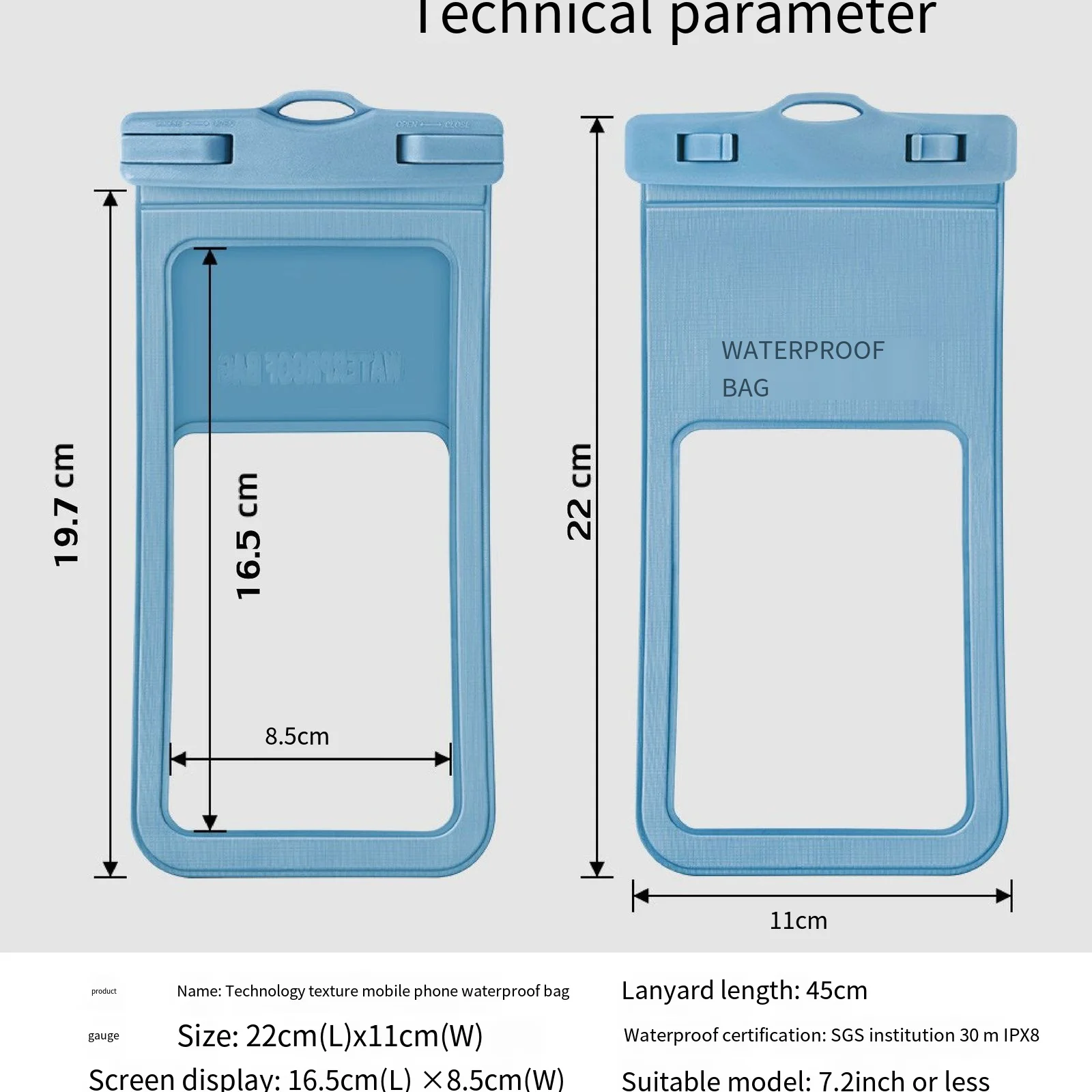 Casing penutup ponsel Universal tahan air, casing ponsel renang Universal tahan air dengan tali penyandang