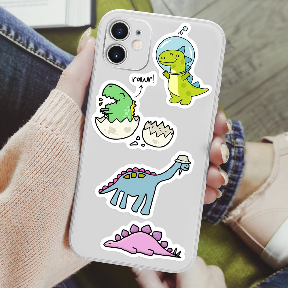 Cute Lovely dinosaur Stickers Kawaii Animal Self-Adhesive Decals for Laptop Scrapbook Luggage Refrigerator Notebook Child Toys