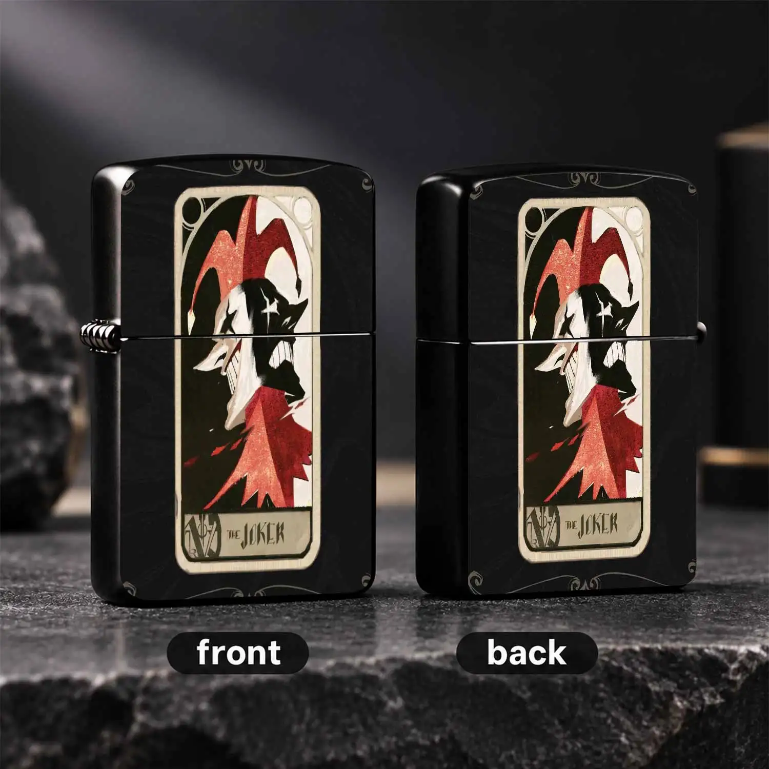 Vintage The Joker Art Playing Card Pattern  Retro Distressed  Windproof Portable Cool Pocket For Daily Use Men Gift Outdoor Camping A Fun And Humorous Lighter