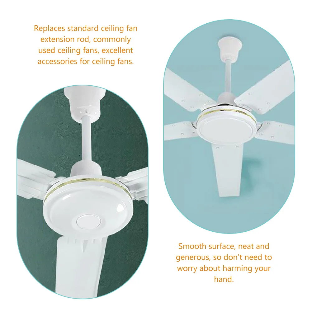 

2Pcs Ceiling Extension Rod Downrod Galvanized Smooth For Fans Ceiling Fan Extension Chain Mounting Hardware