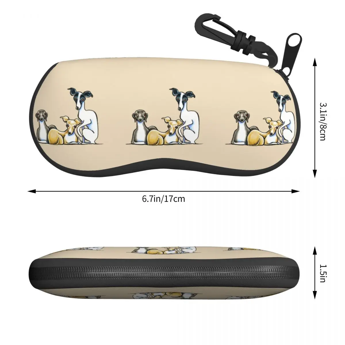 Italian Greyhound Trio Shell Eyeglasses Protector Cases Fashion Sunglass Case Cute Whippet Sighthound Dog Glasses Pouch