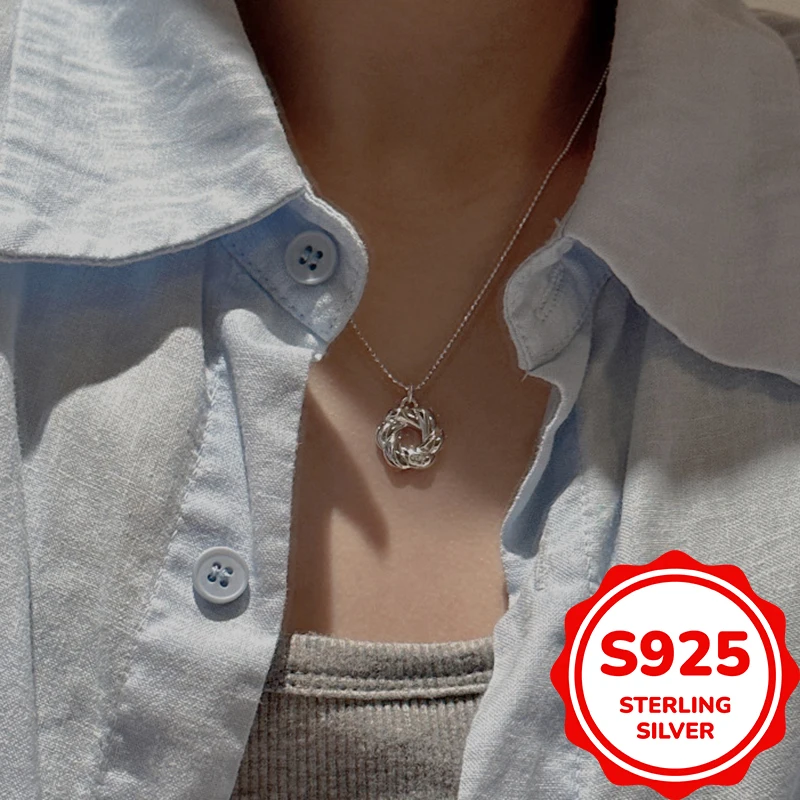 

S925 sterling silver Korean version of niche design croissant simple necklace INS style collarbone chain