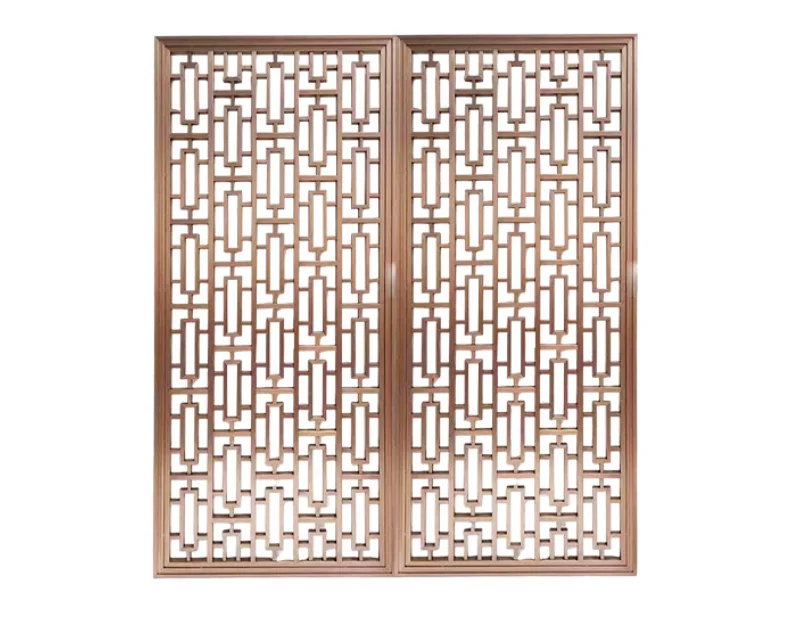 

fm-High Quality Modern Style Sliding Byobu Partition Screen Laser Cut 304 Stainless Steel Room Divider with Coating Technics*