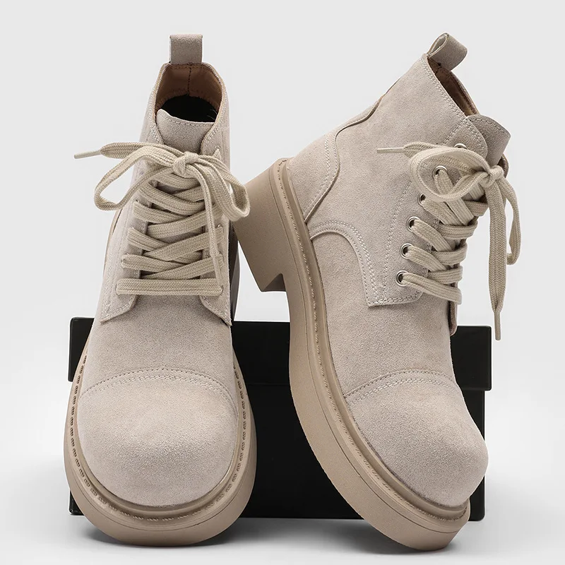 Now Autumn Winter Vintage British Men Casual Casual Leather Shoes Business Work Desert Boots Ankle Fashion Tooling Boots