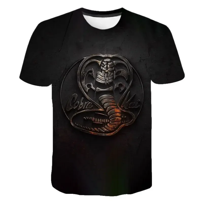 Camiseta de manga corta con estampado 3D de verano para hombres y mujeres, ropa informal de calle de secado rápido con cuello redondo, camiseta para hombres Cobra Kai