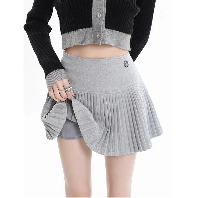 

Юбка трапециевидной формы с высокой талией, женская зимняя модная шерстяная юбка для поездок на работу, антилегкая юбка в клетку, модная девушка