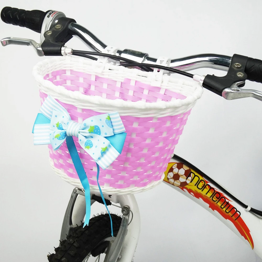 Children Bicycle Storage Scooter Handlebar Basket Bike Front Carrier Bowknot Bag Rear Cycling Hanging Retro Tassels