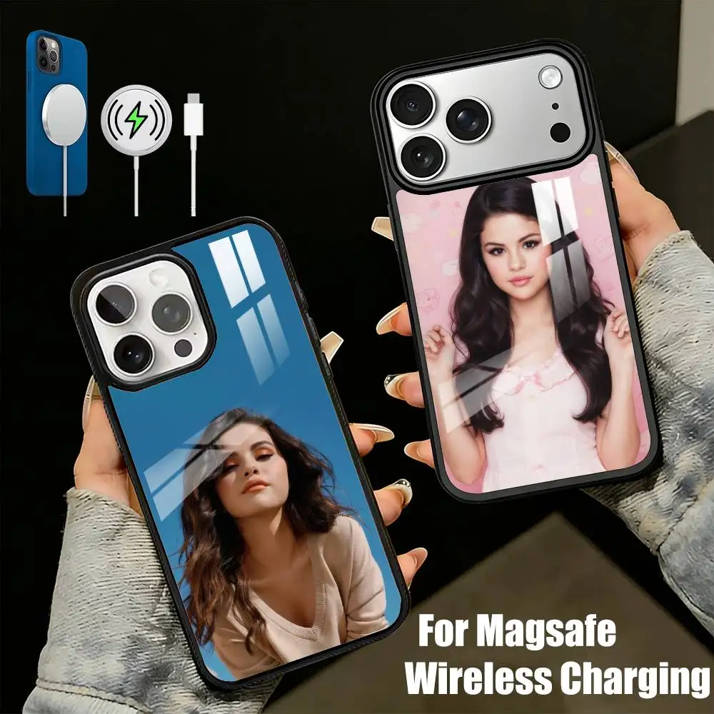 

Selly S-SelenaS G-Gomez Phone Case For iPhone17,16,15,14,13 Plus,Pro Max Magnetic For Magsafe Wireless Charging