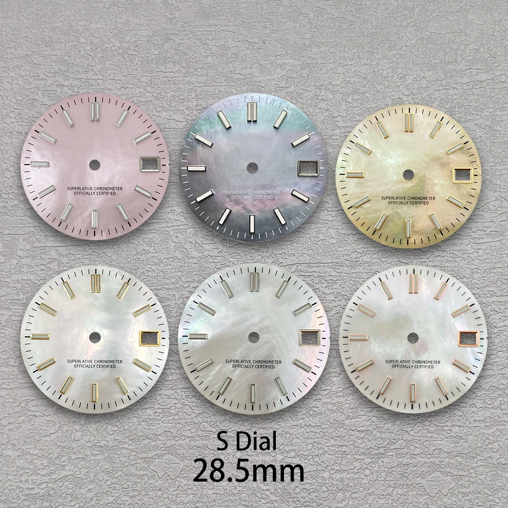 Cadran à coque avec Logo S, 28.5mm, adapté au mouvement japonais NH35/NH36/4R/7S, vert lumineux, accessoires de Modification de montre de haute qualité
