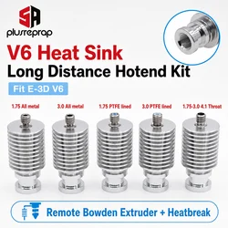 V6 Heat Sink Long Distance J-head Hotend All Metal Remote Bowden Block with Heat Break for 1.75mm 3.0mm Filament 3D Printer Part