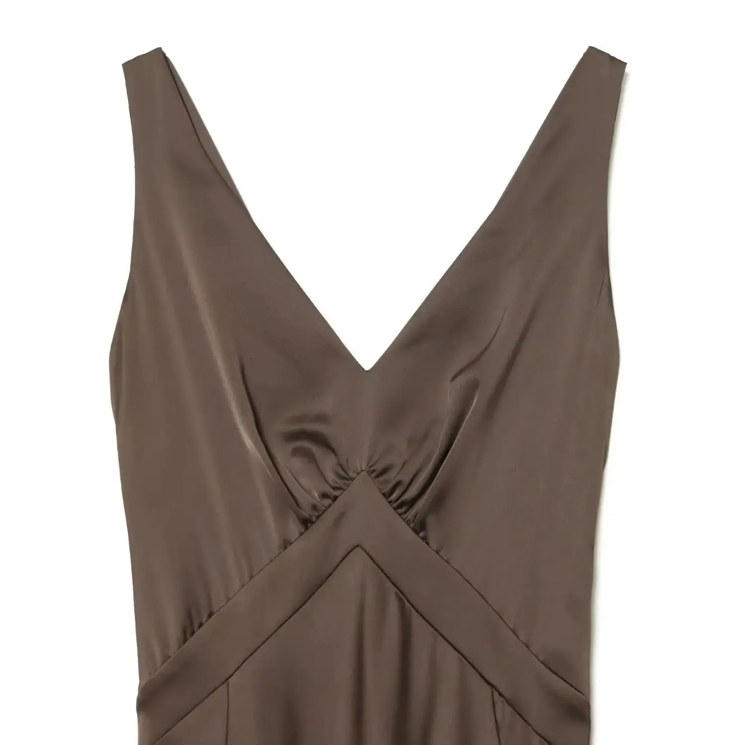 DiYiG FRAU 2025, Winter, neue Mode, Weste-Stil, Satin-Textur, schickes, rückenfreies, schlankes, ärmelloses Kleid, Vestidos Mujer