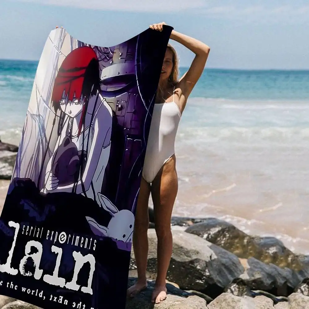 Serial Experiments Lain cartoon Big Microfiber Beach Towels Quick  Towel Sand Beach Towels Pool Towel for Travel Swim Pool Yoga