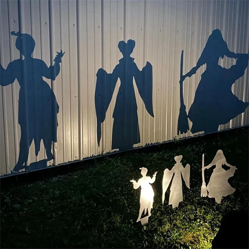 Projecteur d'ombre d'Halloween, ornements au sol de projection de jardin, décoration en métal d'Halloween