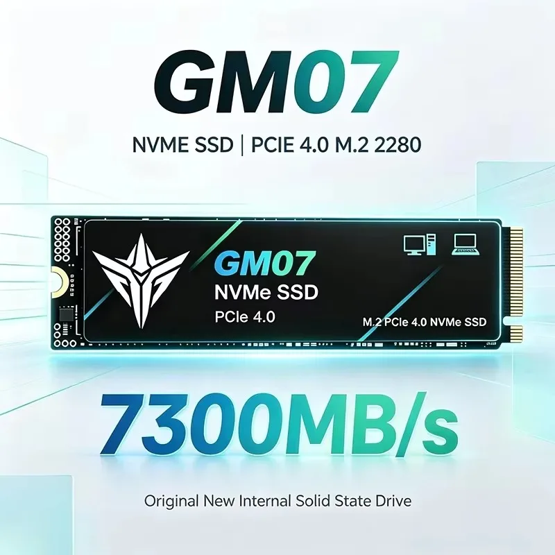 New GM07 M.2 NVMe SSD PCIe 4.0 x4 7300MB/s TLC 3D NAND 2280 Internal Solid State Drive Gaming SSD For PS5 Desktop PC Laptop