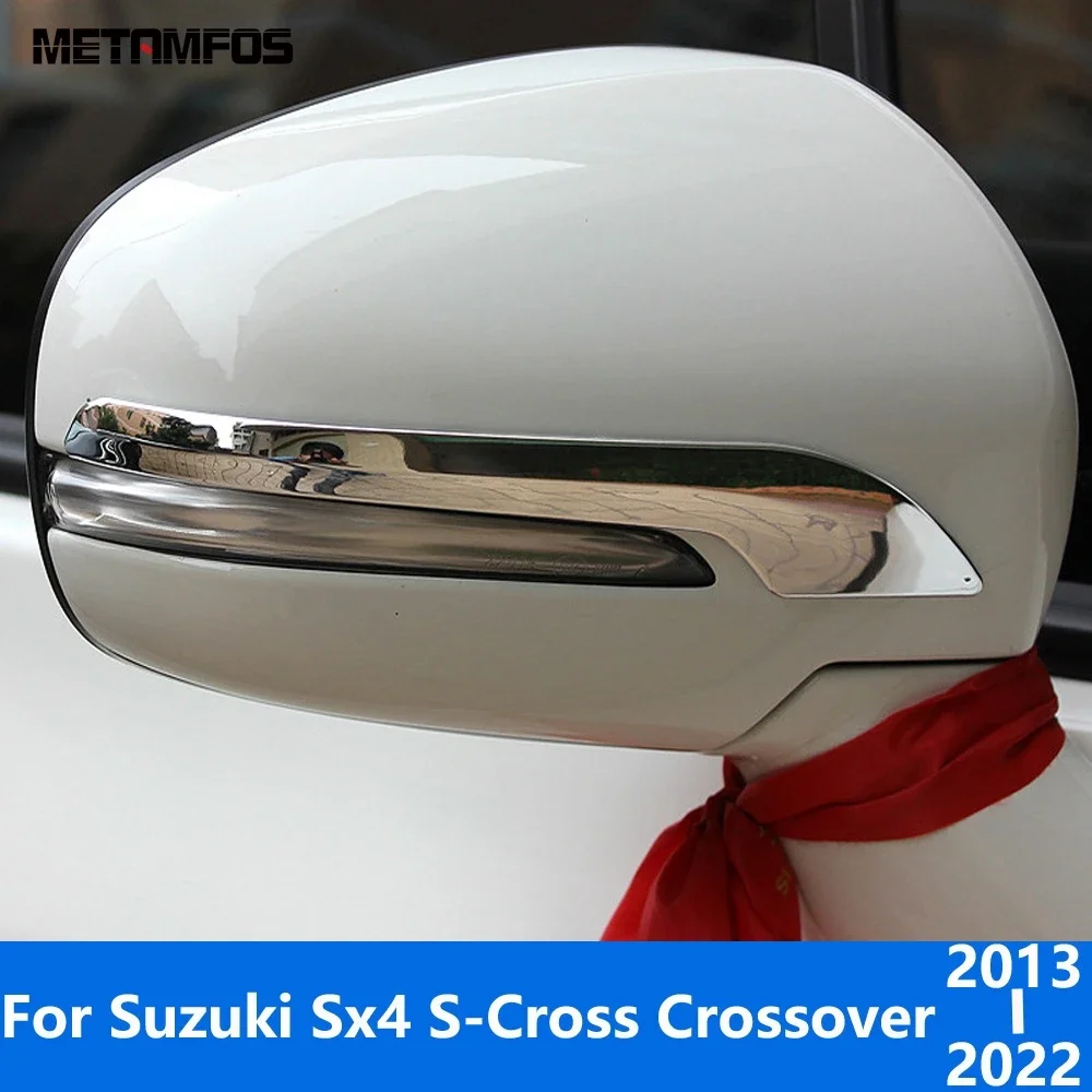 For Suzuki Sx4 S-Cross Crossover 2013-2020 2021 2022 Chrome Side View Rearview Mirror Strip Molding Trim Accessories Car Styling