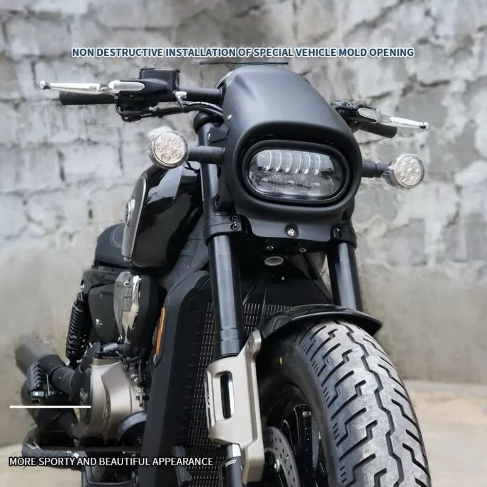 Modified Headlight Fairing Pig Head Cover Original Lamp Direct Fit Front Decorative Cover Windshield For QJMOTOR SRV 600