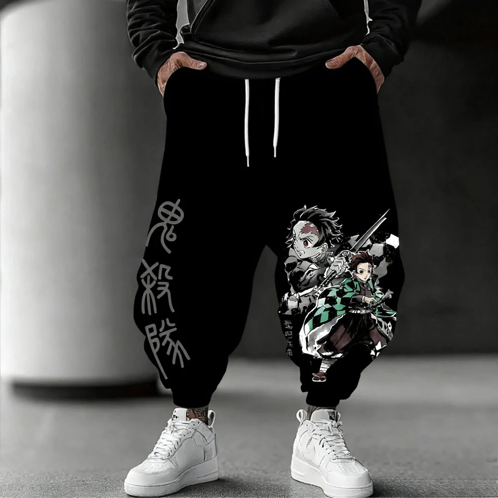

Demon Slayer Sport Pure Cotton Sweetpants 2026 Autumn/Winter Men's New Tanjirou Anime Printed Street Hip Hop Casual Loose Pants