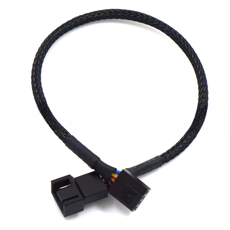 New 4 Pin Pwm Fan Cable 1 To 4/3/2/1 Ways Splitter Black Sleeved 27cm Extension Cable Connector Pwm Extension Cables image 2